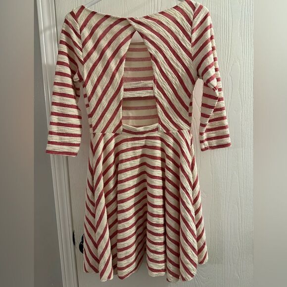 NWT Free People All I Want Is You Mini Dress Red Cream Striped Size Small - Picture 3 of 8